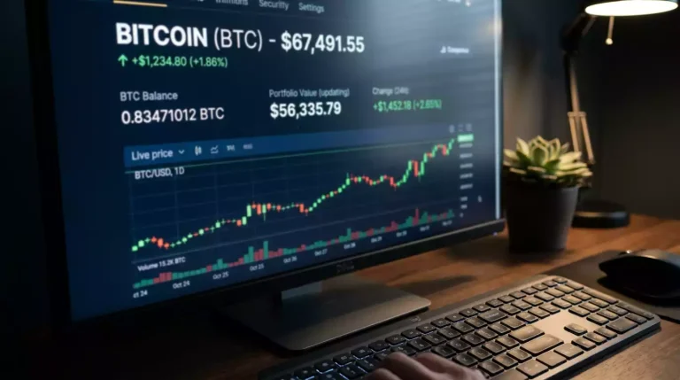 Représentation d'une courbe de bankroll soumise à la volatilité crypto