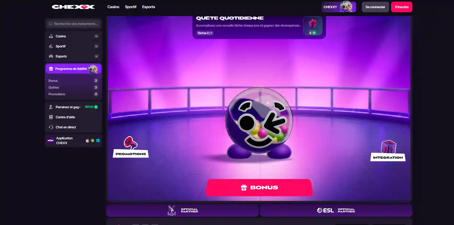 Trois paliers du bonus de bienvenue CHEXX et leurs tours gratuits
