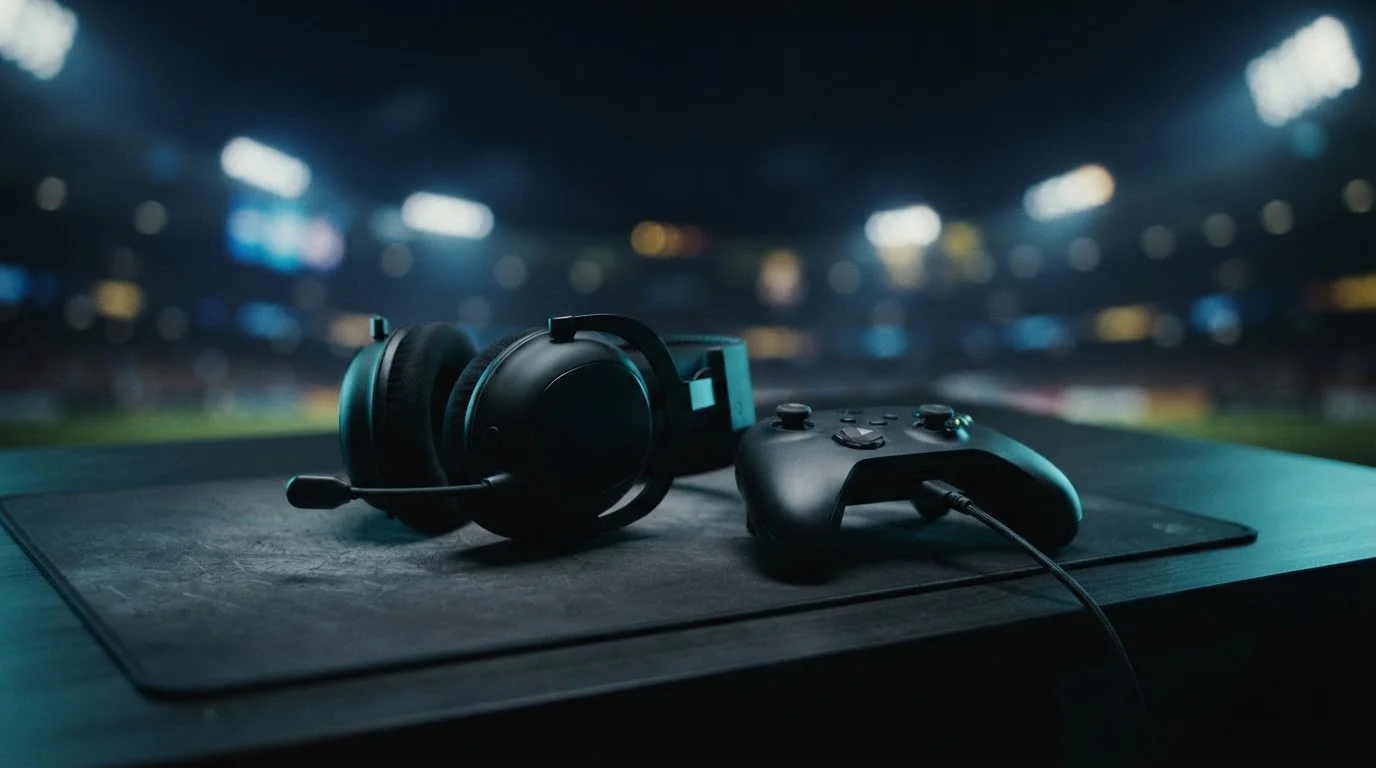 Casque manette et éclairage de stade pour sport et esport